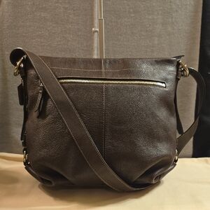 Coach Brown Pebbled Leather Shoulder Bag